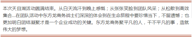 【團(tuán)隊(duì)建設(shè)】東方龍商務(wù)團(tuán)隊(duì)天目湖站拓展活動(dòng)圓滿成功